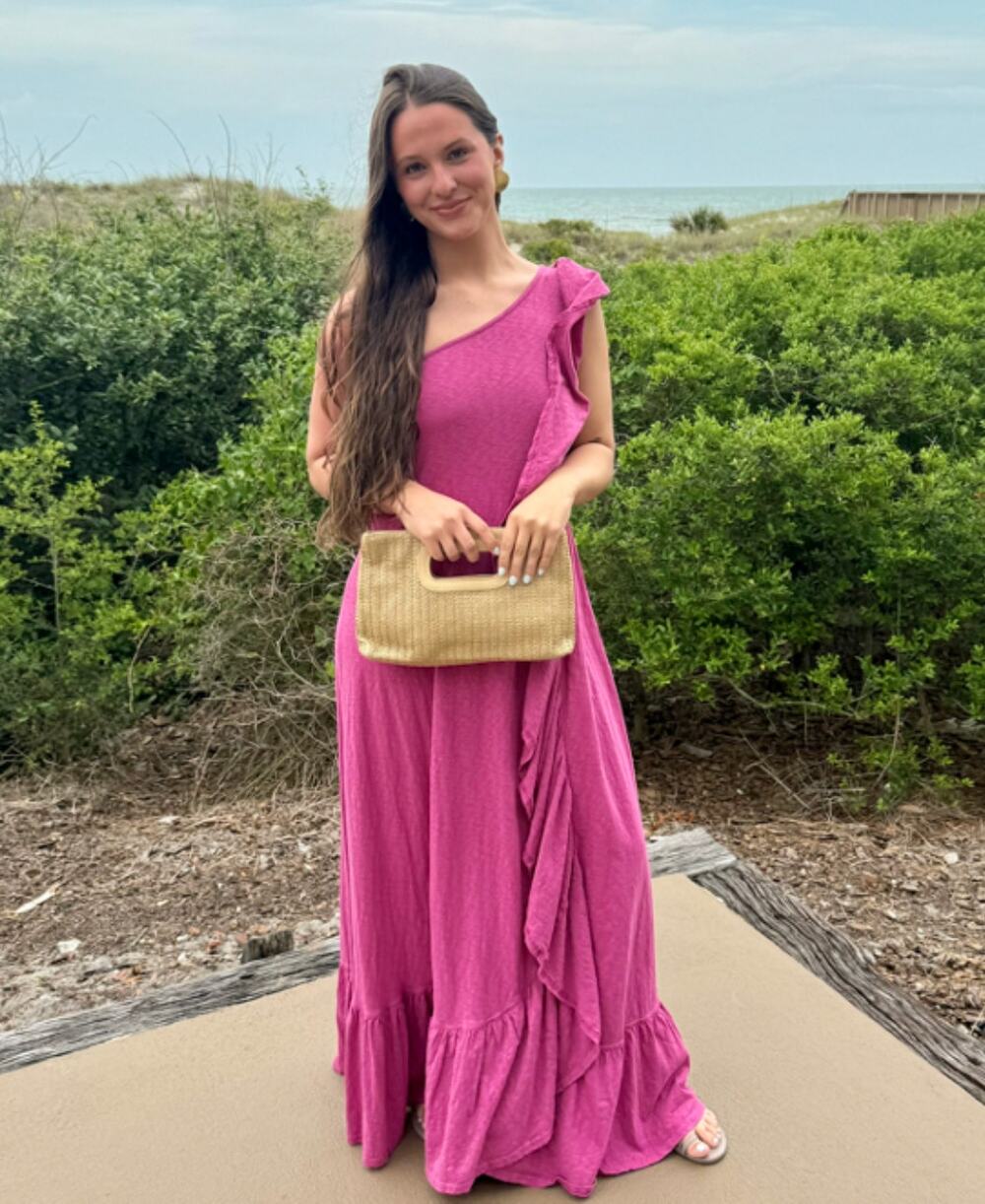 FREE PEOPLE Elisa Maxi Dress in Dahlia Mauve Size Medium
